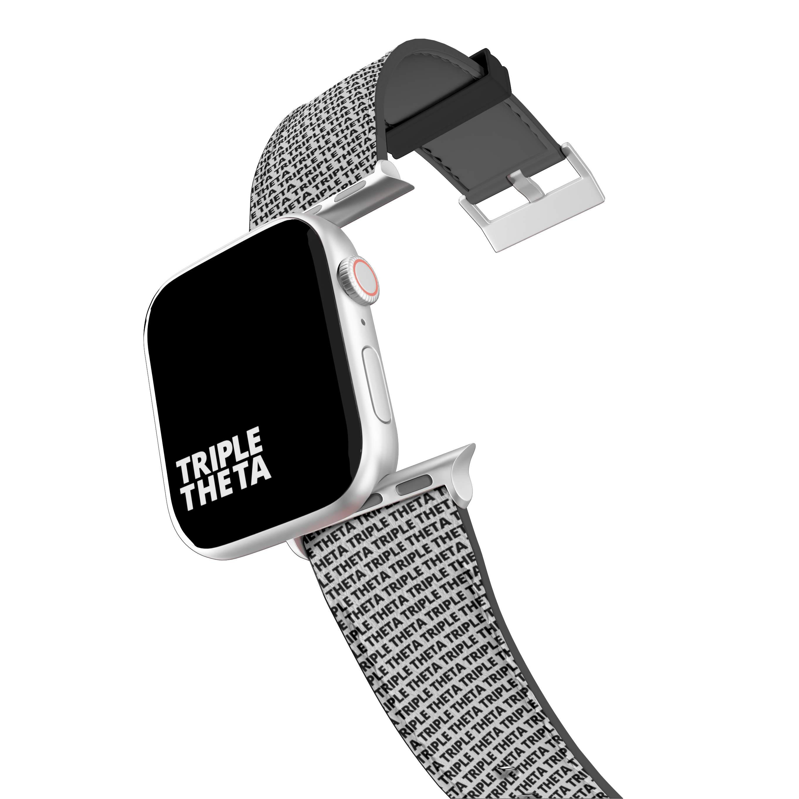Black And White Triple Theta Signature Collection Band Band For Apple Watch