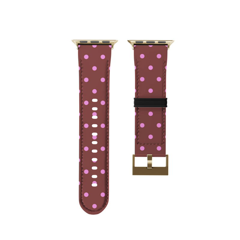 Brown And Pink Polka Dot Collection Band For Apple Watch