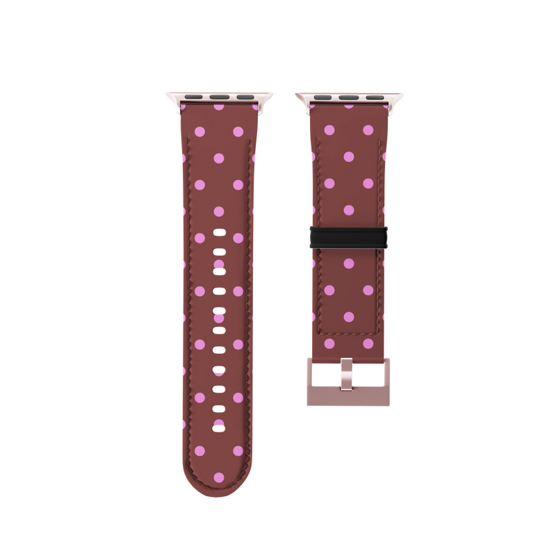 Brown And Pink Polka Dot Collection Band For Apple Watch
