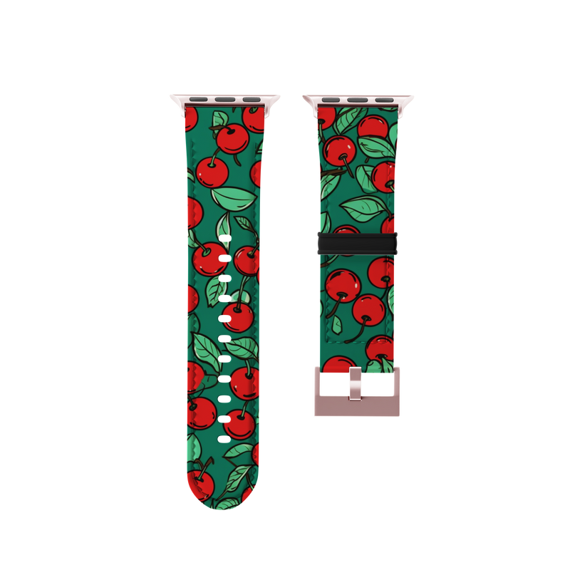 Cherry And Leaves Mega Fruit Collection Band For Apple Watch