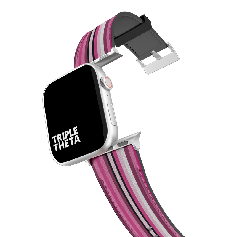 Classic Pink Super Stripes Collection Band For Apple Watch