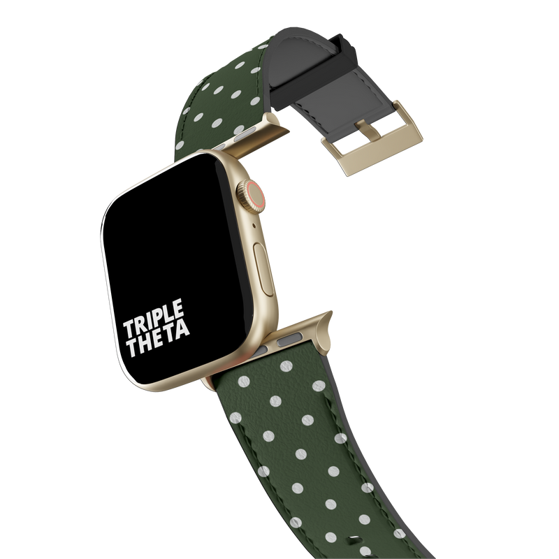 Full Pine Green Polka Dot Collection Band For Apple Watch