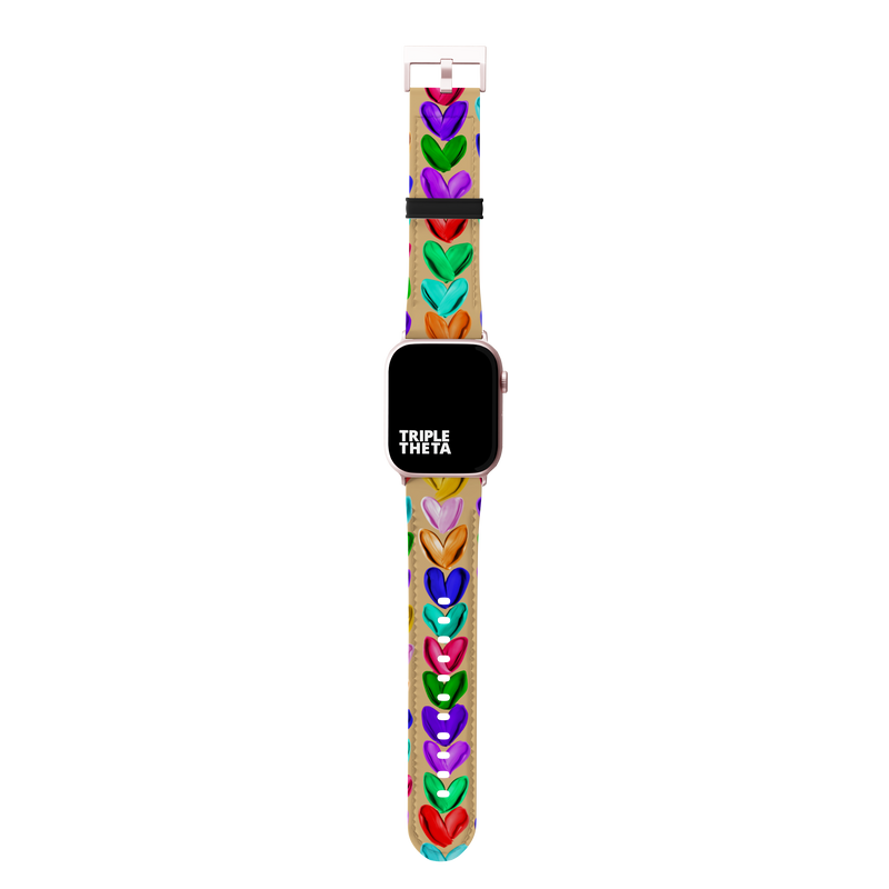 Multicolor Painted Heart Collection Band For Apple Watch