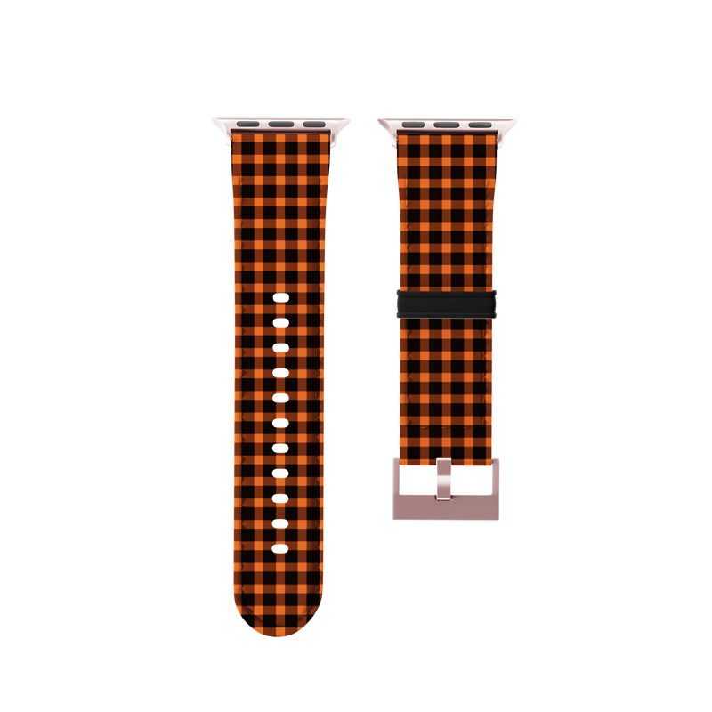 Orange And Black Flannel Collection Band For Apple Watch