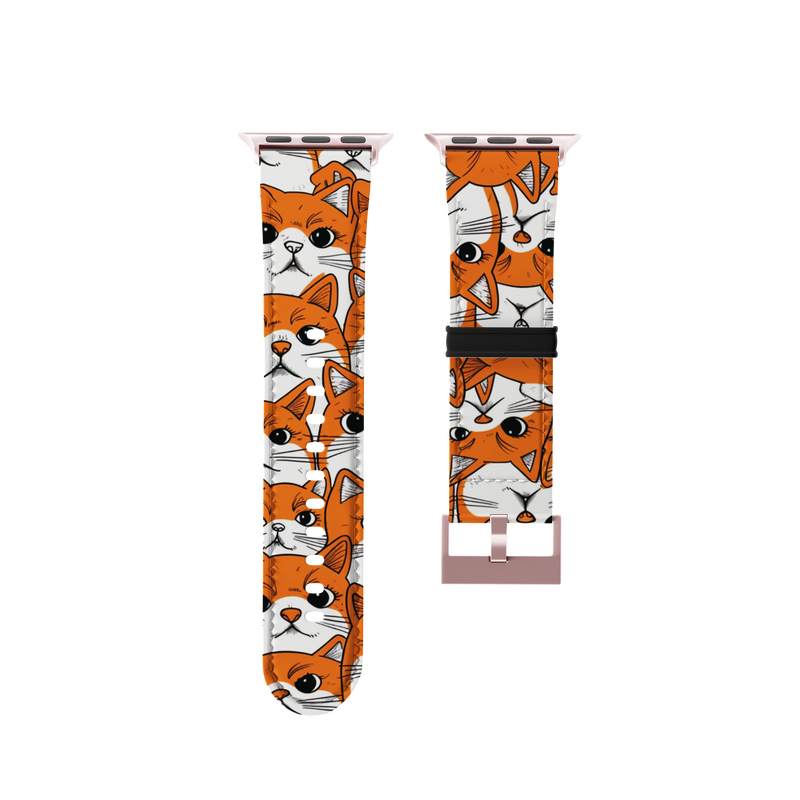 Orange Cats Pet Collection Band For Apple Watch