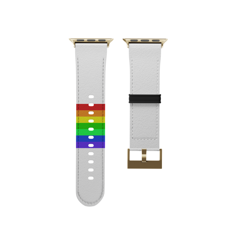 White Retro Stripes PRIDE Collection Band For Apple Watch