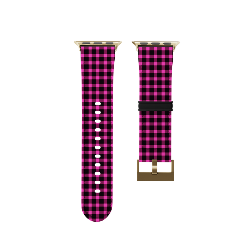 Pink And Black Flannel Collection Band For Apple Watch