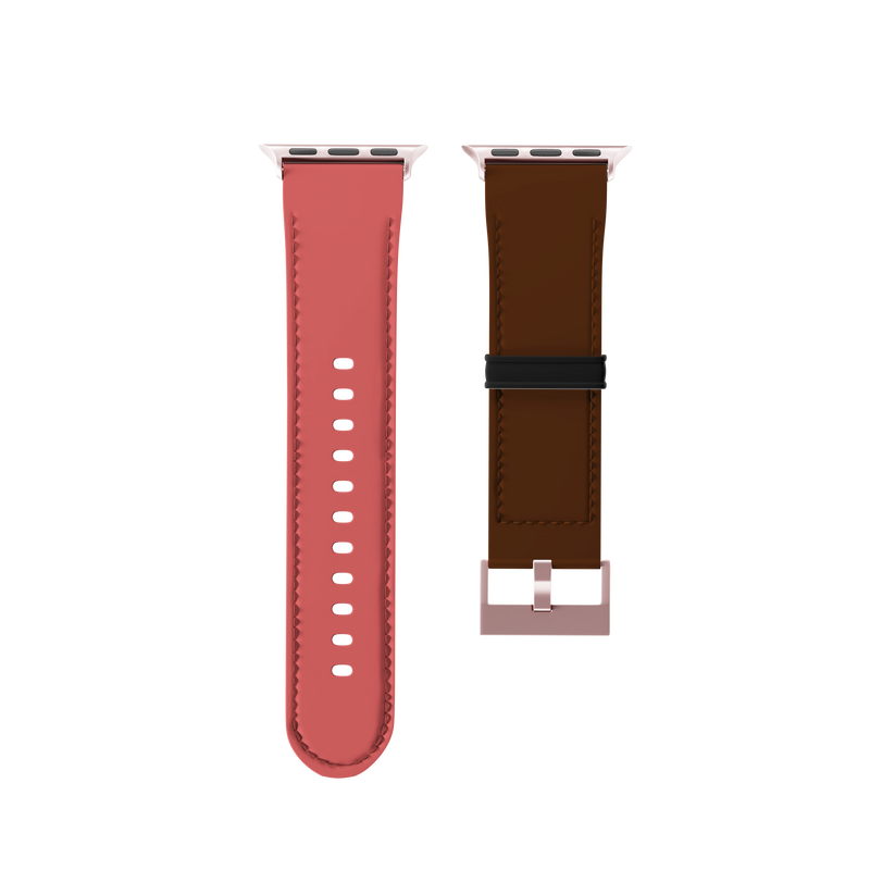 Pink Marshmallow And Chocolate Bicolor Contrast Collection Band For Apple Watch