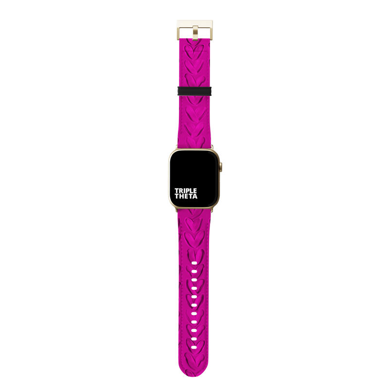 Pink Painted Heart Collection Band For Apple Watch