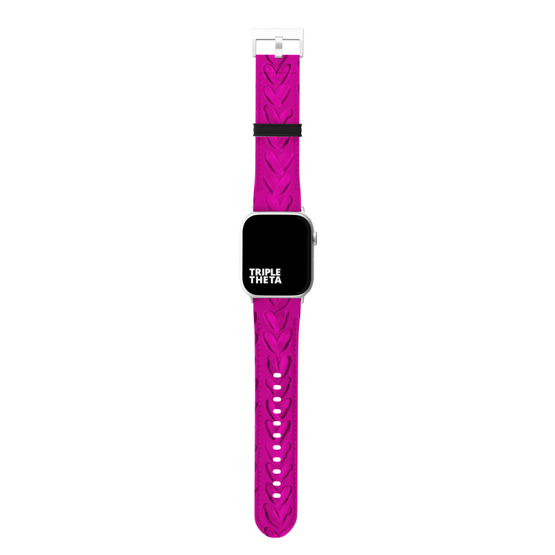 Pink Painted Heart Collection Band For Apple Watch