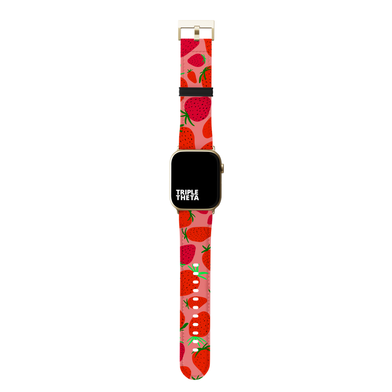 Pink Strawberry Fruit Collection Band For Apple Watch