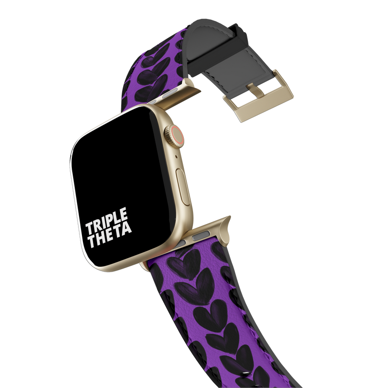 Purple Painted Heart Collection Band For Apple Watch