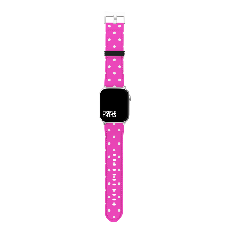 Vibrant Pink And White Polka Dot Collection Band For Apple Watch