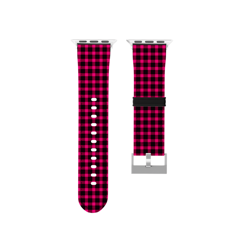 Vibrant Pink Flannel Collection Band For Apple Watch