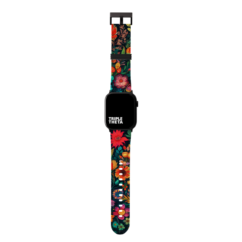 Vibrant and Blue Tropical Floral Super Flower Collection Band For Apple Watch