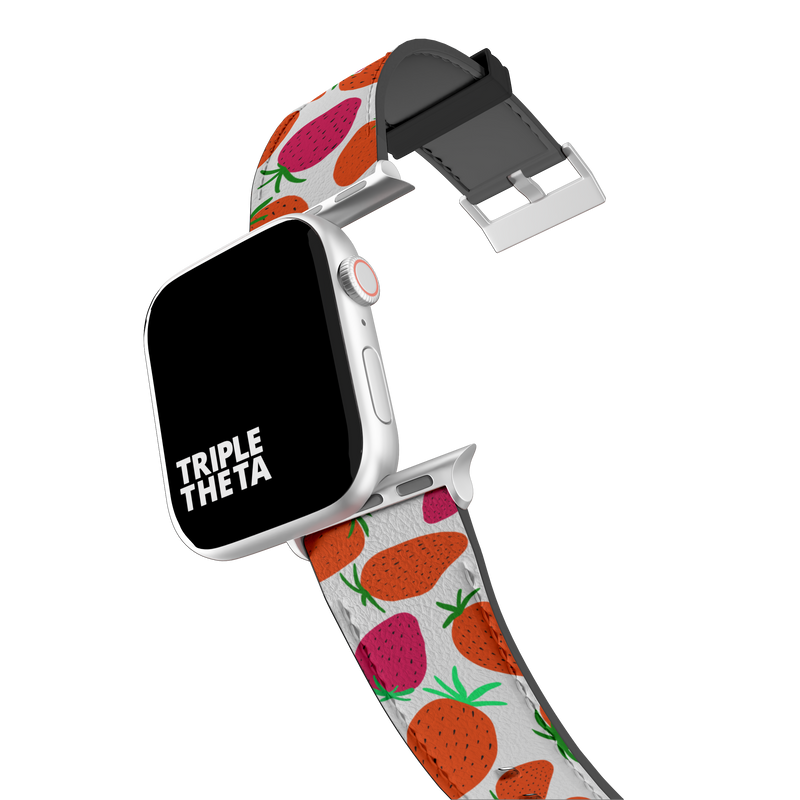White Strawberry Fruit Collection Band For Apple Watch Triple Theta
