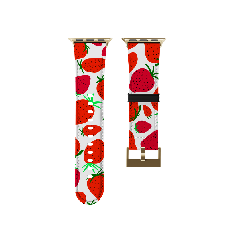 White Strawberry Fruit Collection Band For Apple Watch