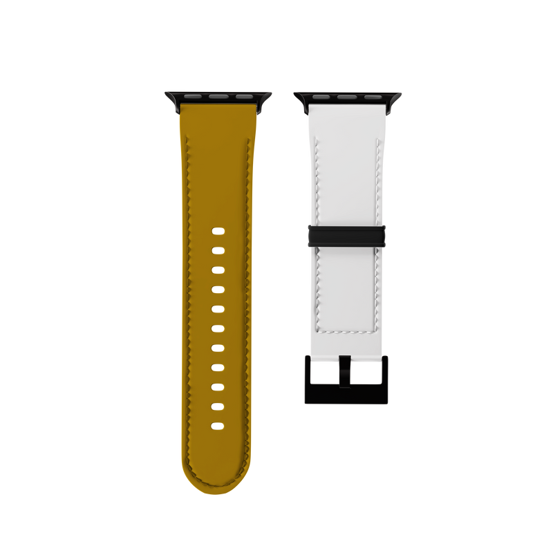 White and Gold Bicolor Contrast Collection Band For Apple Watch