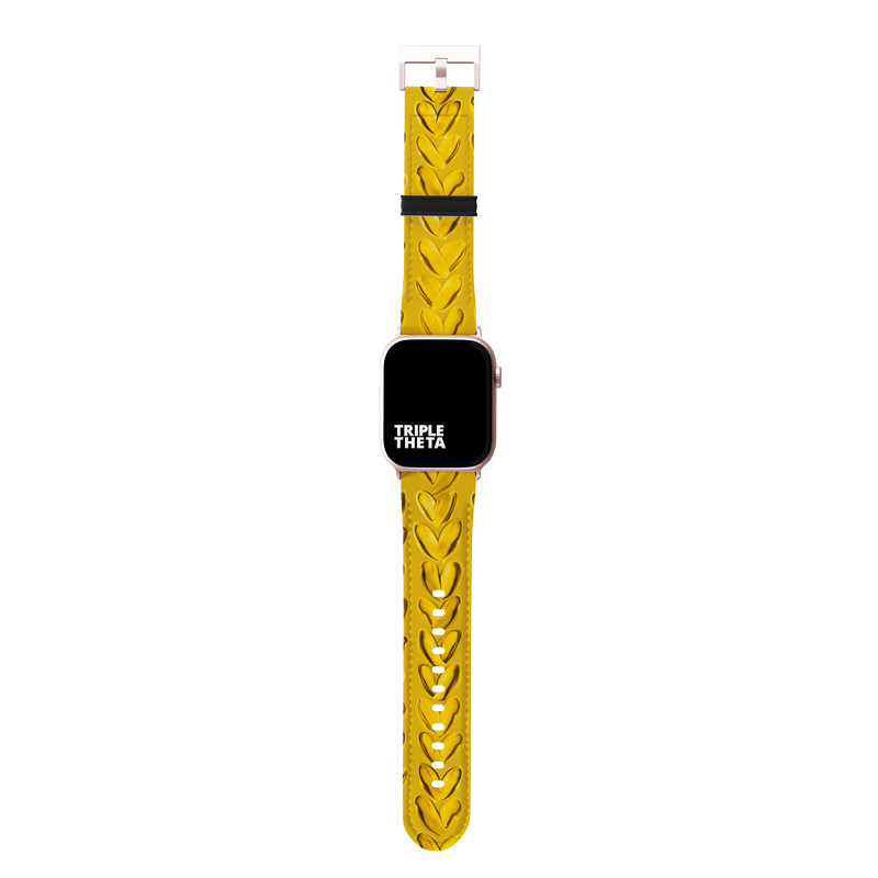 Yellow Painted Heart Collection Band For Apple Watch