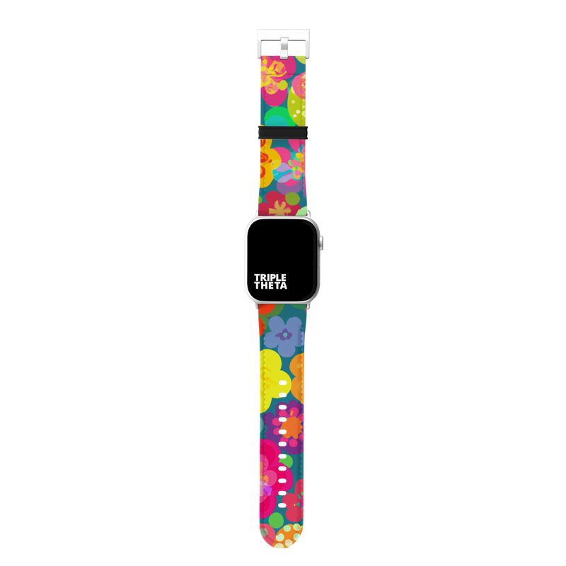 Blue Retro Floral Collection Band For Apple Watch