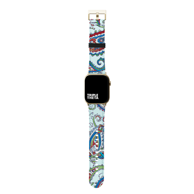 Bold Vibrant Blue Paisley Collection Band For Apple Watch