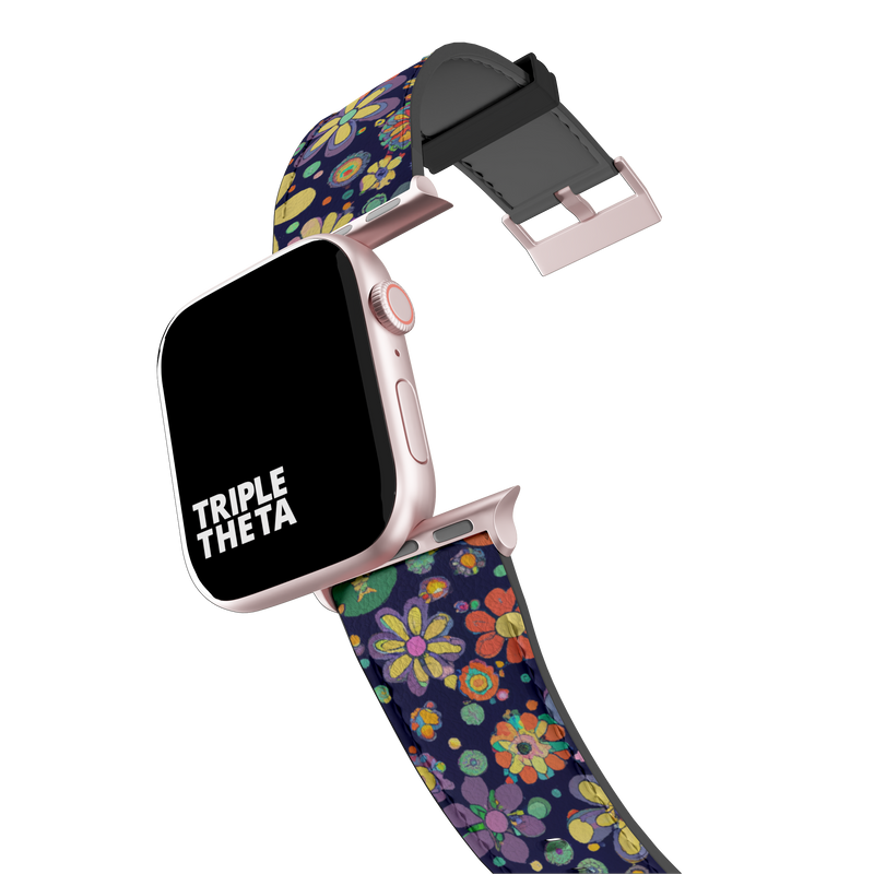 Burnt Sienna Retro Floral Collection Band For Apple Watch