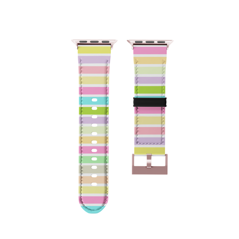 Candy and White Stripes Super Stripes Collection Band For Apple Watch