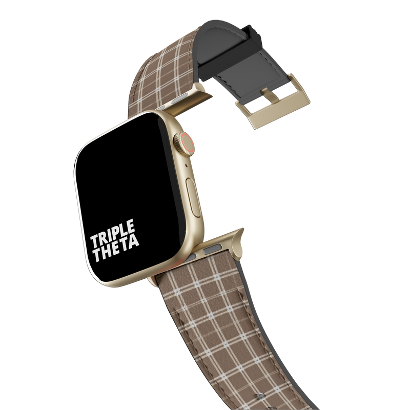 Coffee And White Plaid Collection Band For Apple Watch