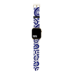 Dark Blue And White Bold Paisley Collection Band For Apple Watch
