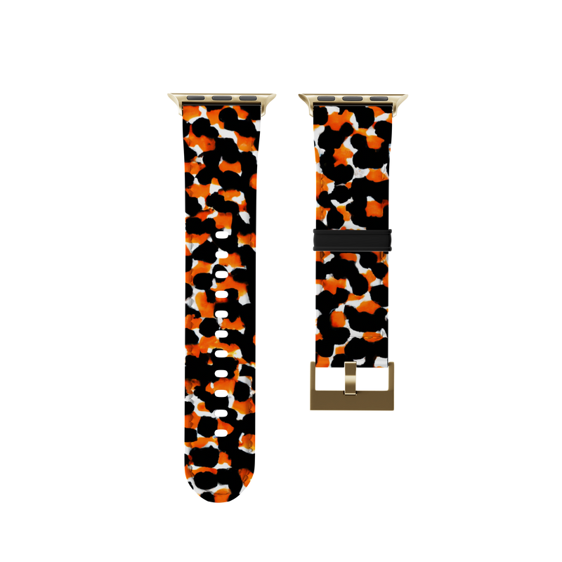 Dark Cheetah Orange Band For Apple Watch