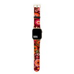 Deep Red Retro Floral Collection Band For Apple Watch