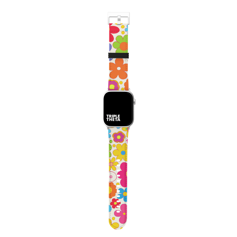 Dreamy World 80s Style Flower Print Floral Collection Band For Apple Watch