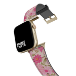 Elegant Pink Ultra Retro Floral Collection Band For Apple Watch