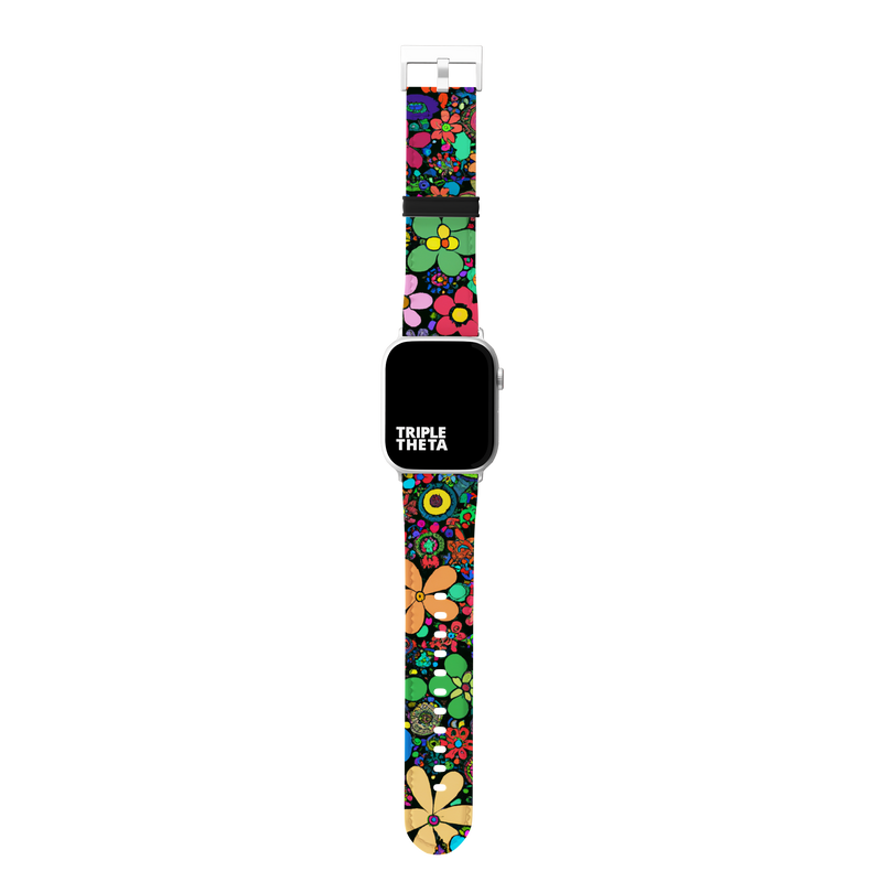 Groovy Color Swirl Retro Floral Collection Band For Apple Watch
