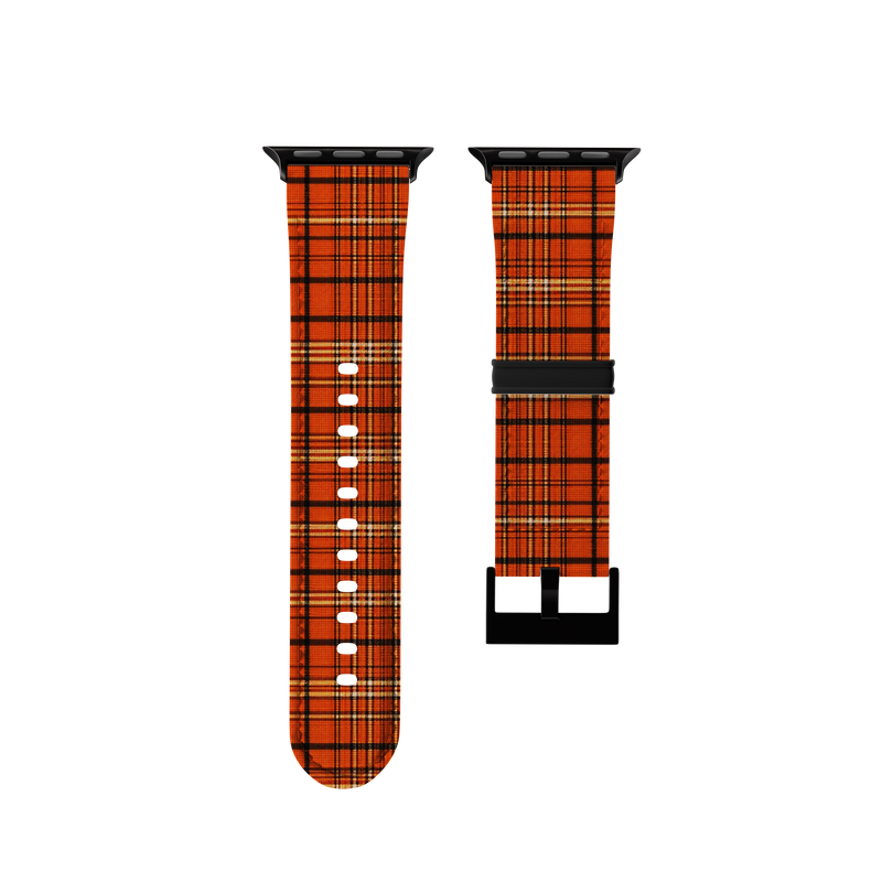 Mega Orange Plaid Collection Band For Apple Watch
