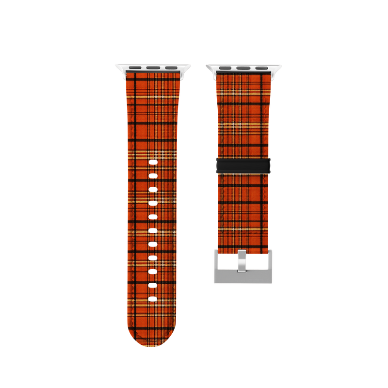 Mega Orange Plaid Collection Band For Apple Watch