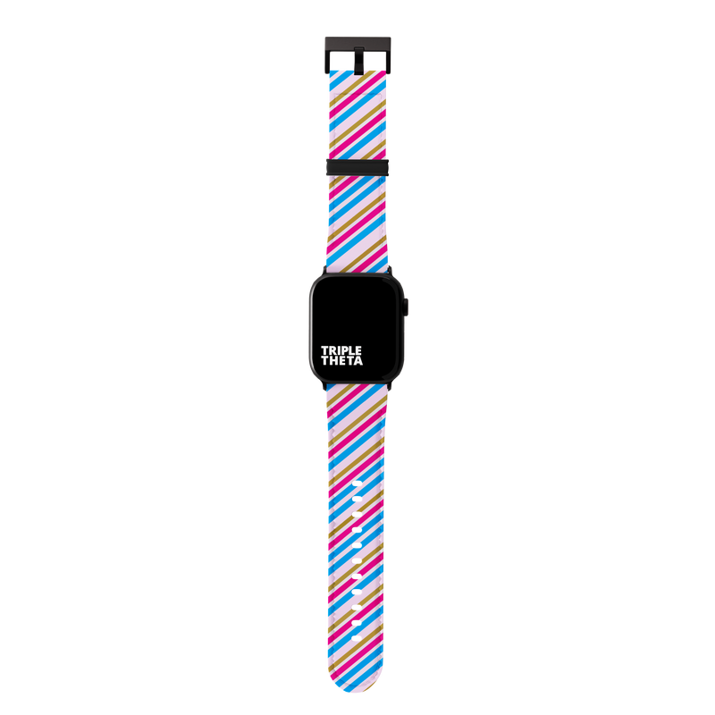 Pink Blue Pastel Super Stripes Collection Band For Apple Watch