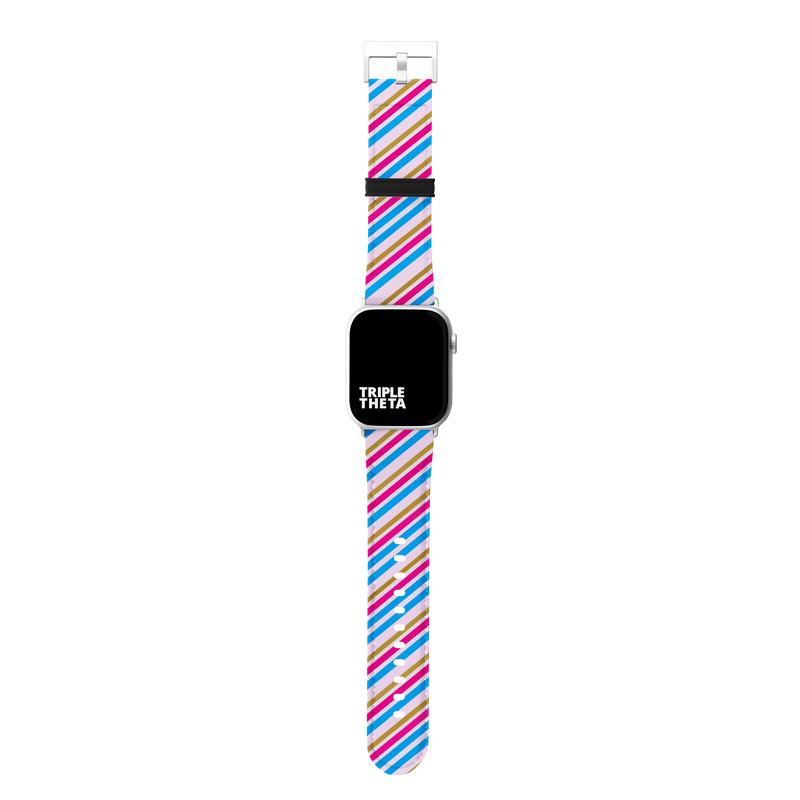 Pink Blue Pastel Super Stripes Collection Band For Apple Watch