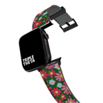 Pink Green Blue Ultra Retro Floral Collection Band For Apple Watch