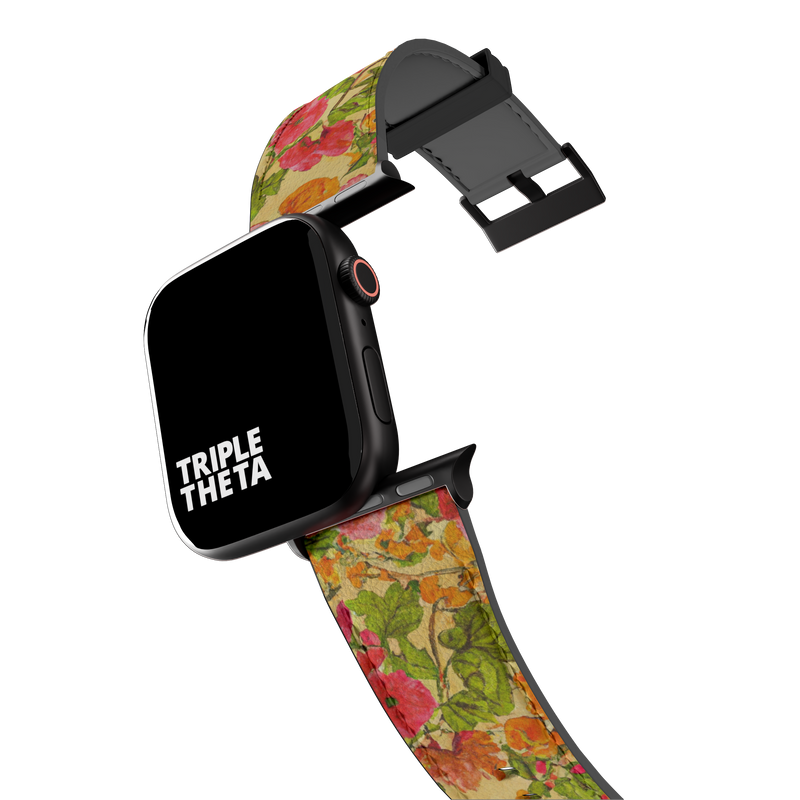 Pink Vines Ultra Retro Floral Collection Band For Apple Watch
