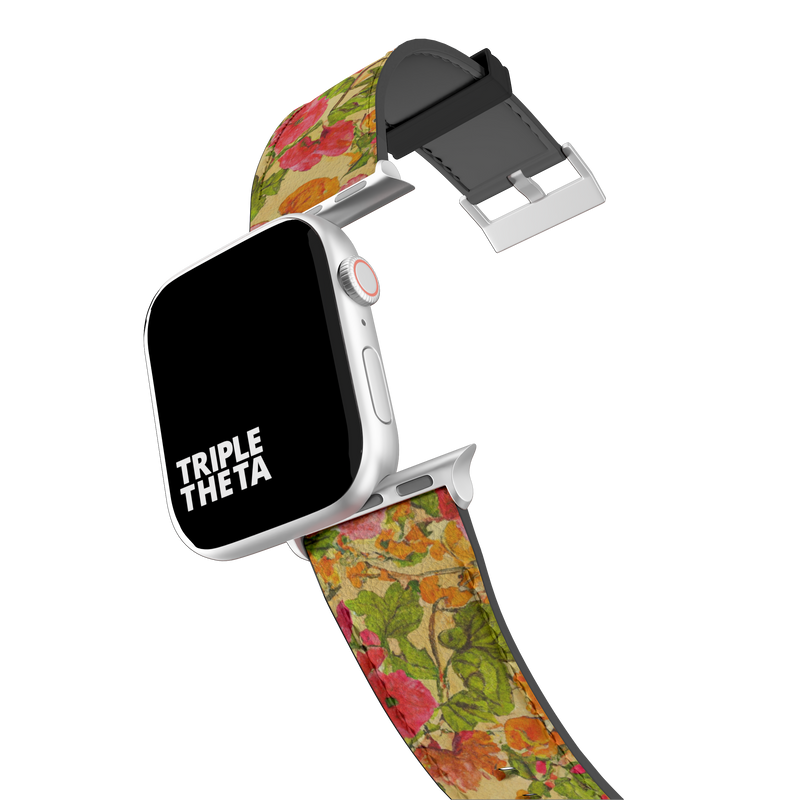 Pink Vines Ultra Retro Floral Collection Band For Apple Watch