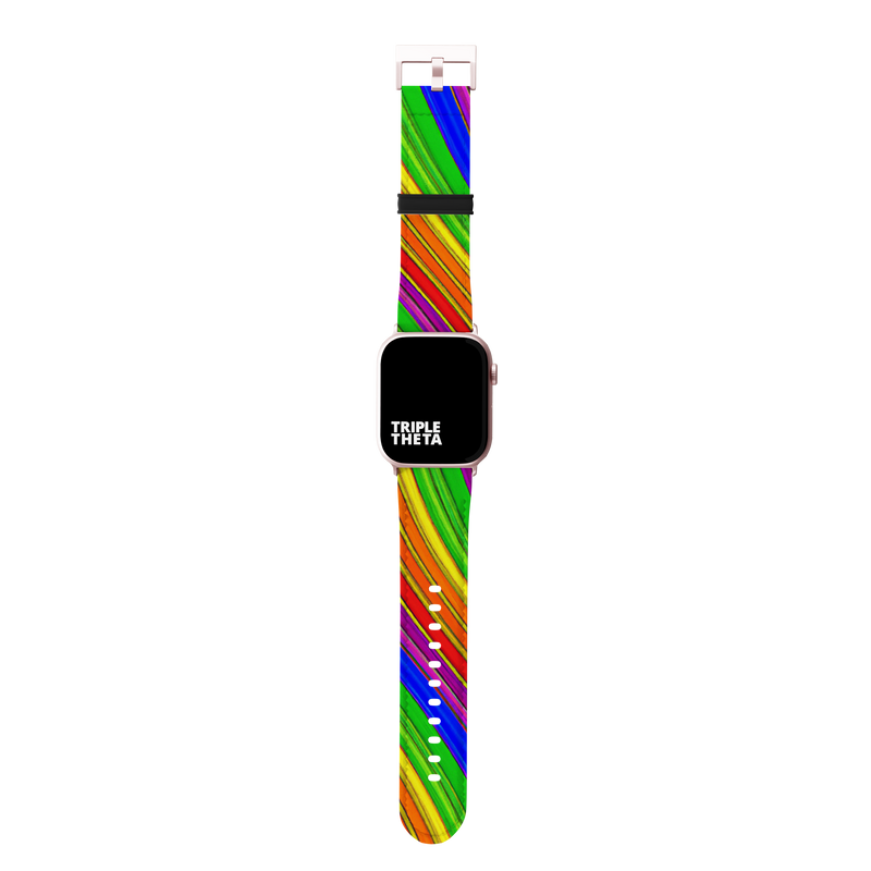 Rainbow Flows Super Stripes Collection Band For Apple Watch